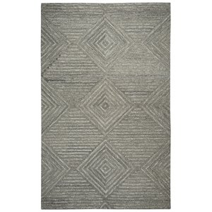 alora decor makalu 9' x 12' geometric/solid gray/natural hand-tufted area rug
