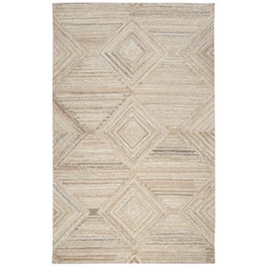 alora decor makalu 10' x 13' geometric/solid tan/natural hand-tufted area rug