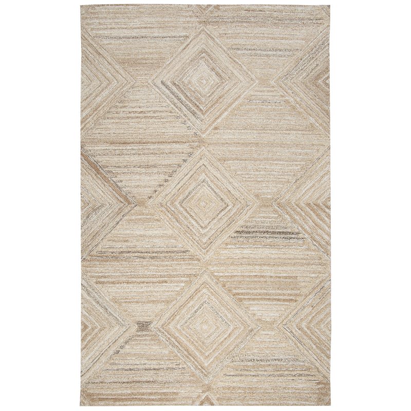Alora Decor Makalu 9' x 12' Geometric/Solid Tan/Natural Hand-Tufted Area Rug