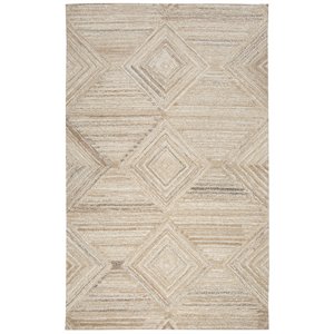 Alora Decor Makalu 9' x 12' Geometric/Solid Tan/Natural Hand-Tufted Area Rug