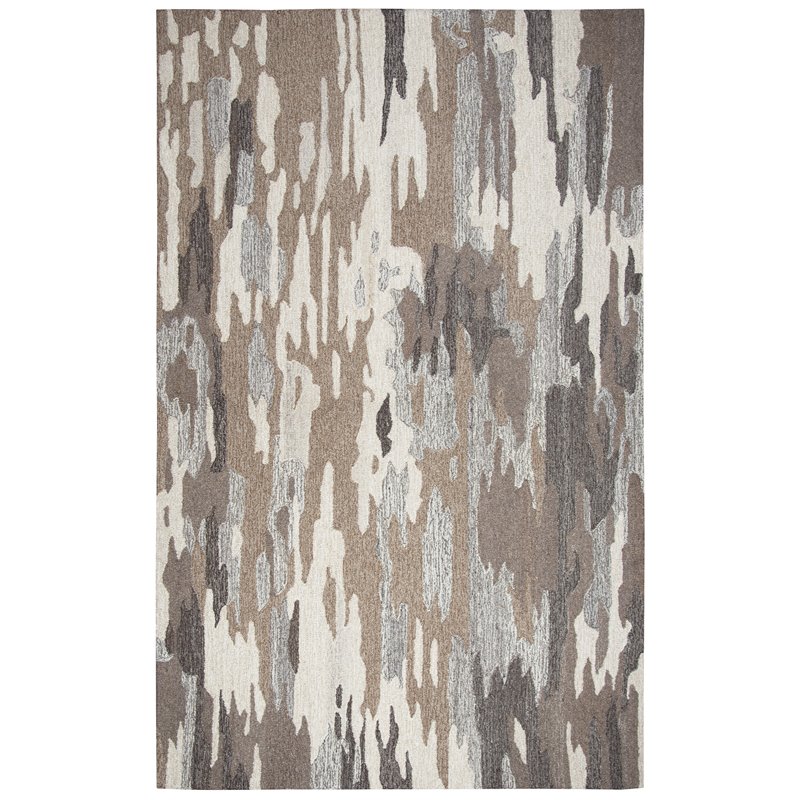Alora Decor Makalu 10' x 13' Abstract Brown/Natural Hand-Tufted Area Rug