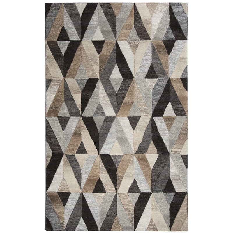 Alora Decor Makalu 10' x 13' Geometric Gray/Natural Hand-Tufted Area Rug