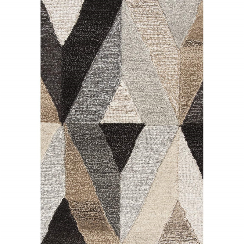 Alora Decor Makalu 10' x 13' Geometric Gray/Natural Hand-Tufted Area Rug