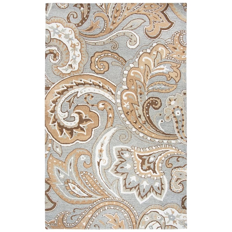Alora Decor Makalu 10' x 13' Paisley Beige/Natural Hand-Tufted Area Rug