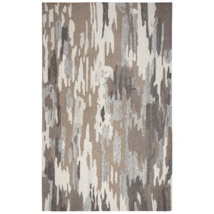 Alora Decor Makalu 9' x 12' Abstract Brown/Natural Hand-Tufted Area Rug