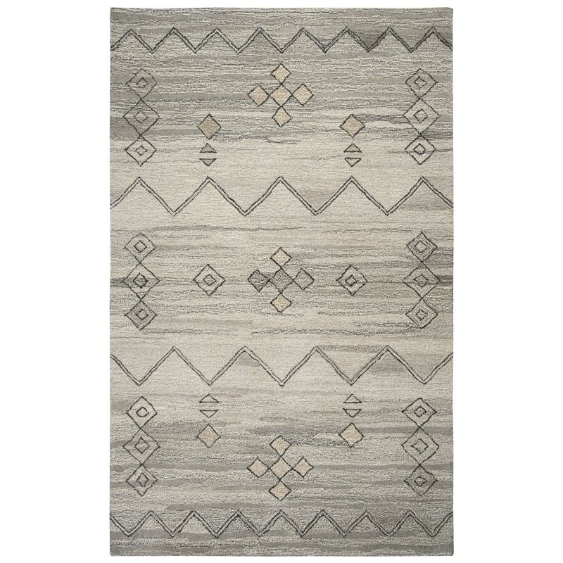Alora Decor Makalu 10' x 13' Moroccan Gray/Natural Hand-Tufted Area Rug