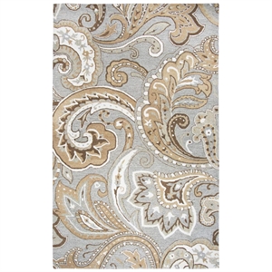 Alora Decor Makalu 10' x 13' Paisley Gray/Natural Hand-Tufted Area Rug