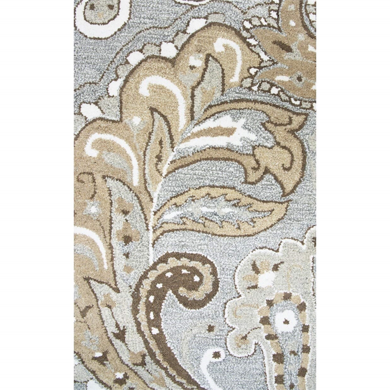 Alora Decor Makalu 10' x 13' Paisley Gray/Natural Hand-Tufted Area Rug
