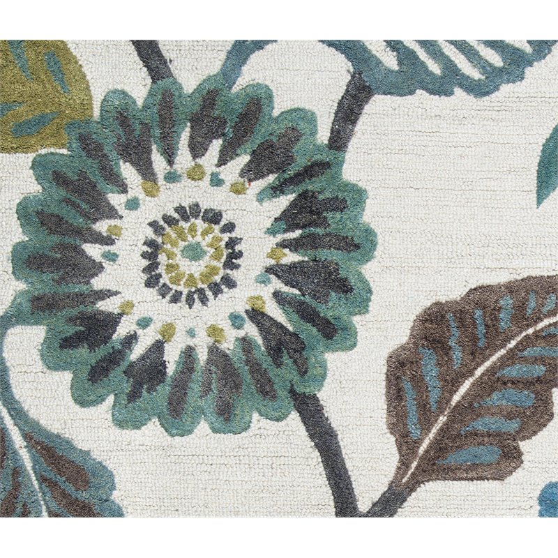 Alora Decor Milan 10' Round Floral Sage/Blue-Teal/Gray/Rust/Blue Area Rug