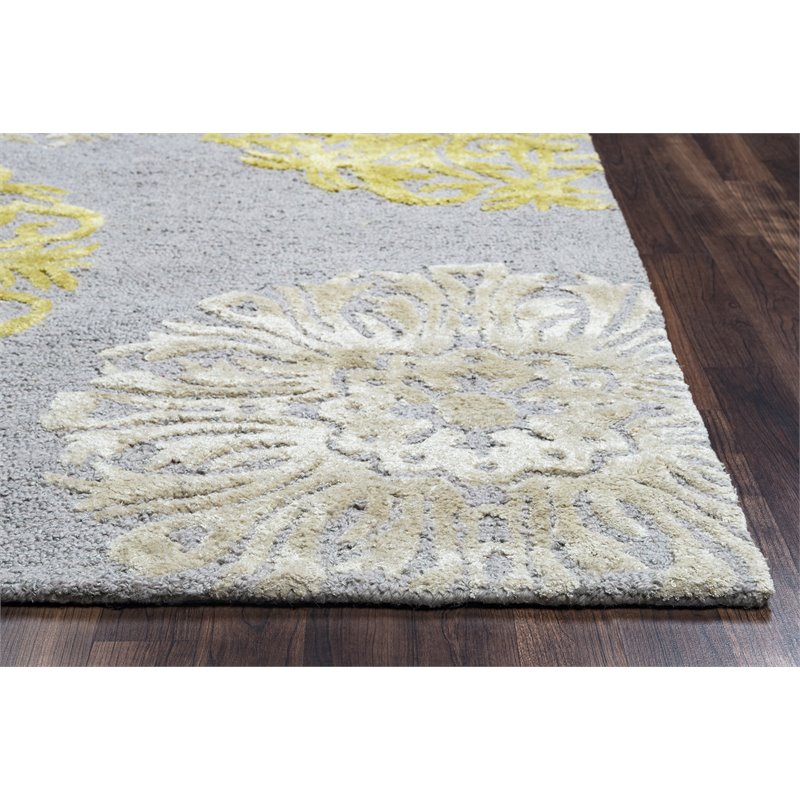 Alora Decor Milan 9' x 12' Medallion yellow/Gray/Rust/Blue Hand-Tufted Area Rug