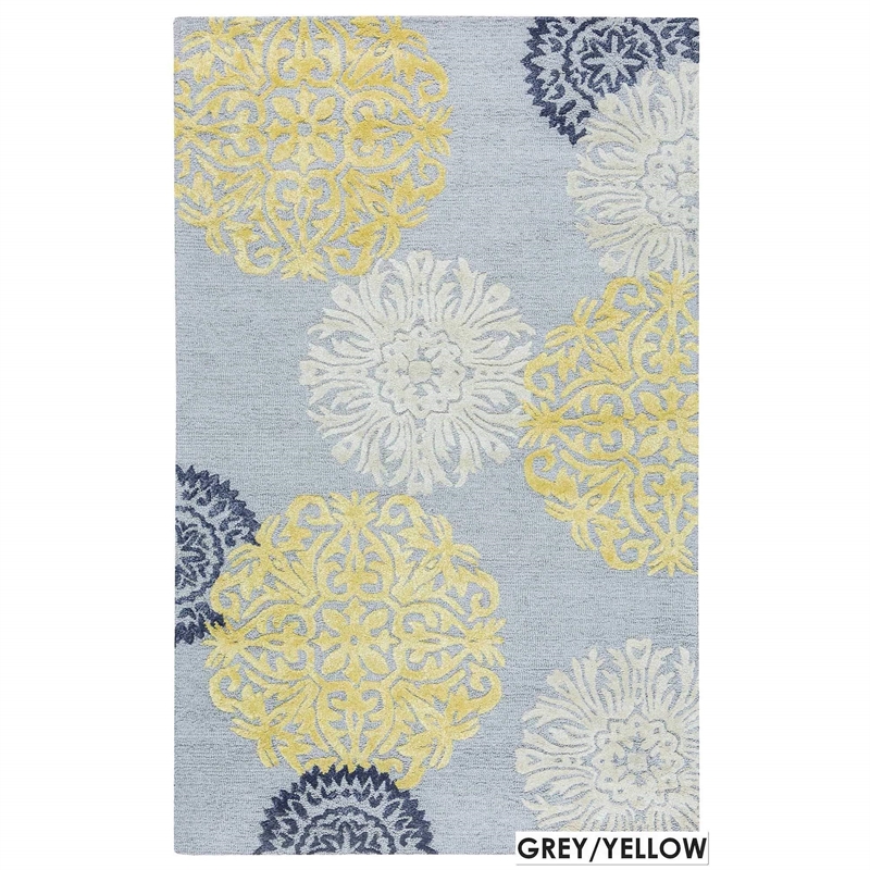 Alora Decor Milan 9' x 12' Medallion Navy/Gray/Rust/Blue Hand-Tufted Area Rug