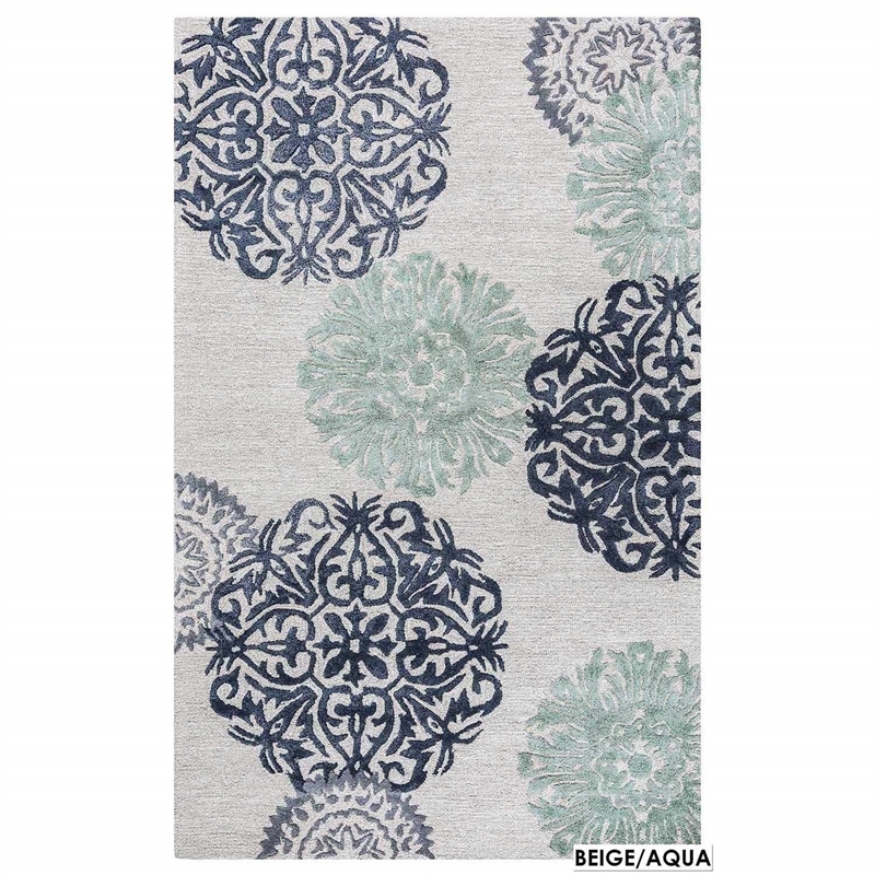 Alora Decor Milan 9' x 12' Medallion Navy/Gray/Rust/Blue Hand-Tufted Area Rug