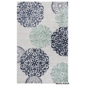Alora Decor Milan 9' x 12' Medallion Navy/Gray/Rust/Blue Hand-Tufted Area Rug