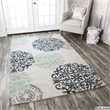 Alora Decor Milan 9' x 12' Medallion Navy/Gray/Rust/Blue Hand-Tufted Area Rug