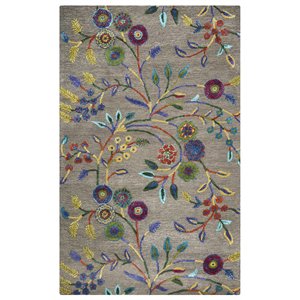 alora decor milan 9' x 12' floral multi/gray/rust/blue hand-tufted area rug