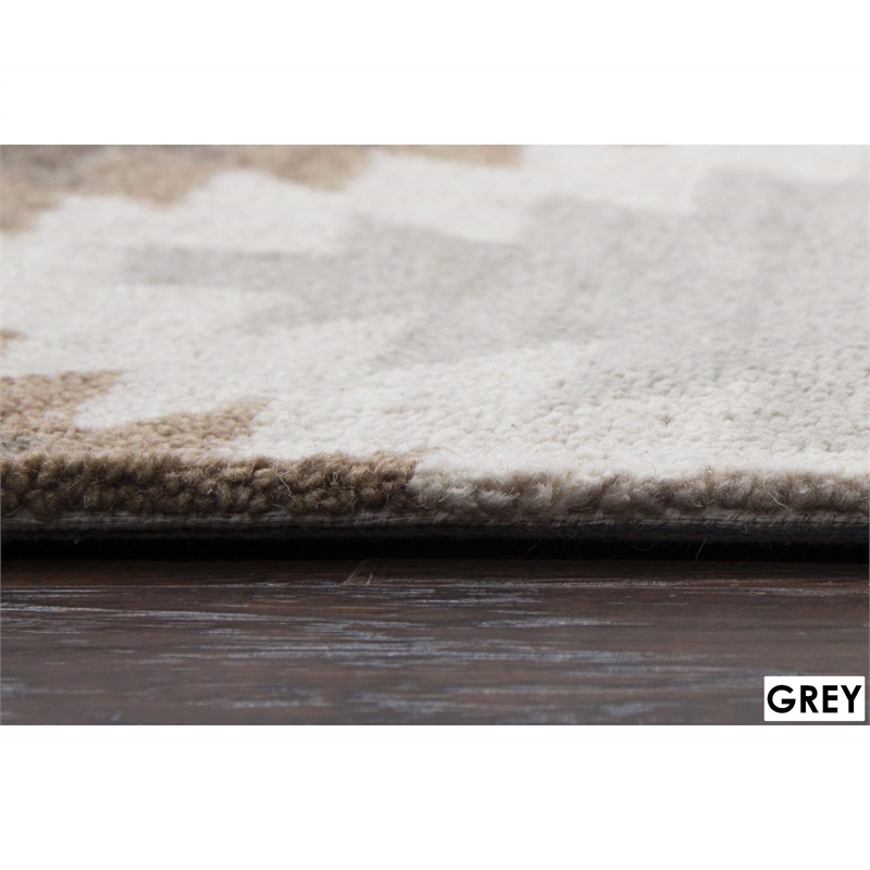 Alora Decor Napoli 9' x 12' Southwestern Motifs Blue/Ivory Hand-Tufted Area Rug