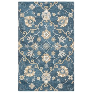 Alora Decor Napoli 9' x 12' Traditional Motifs Blue/Ivory Hand-Tufted Area Rug