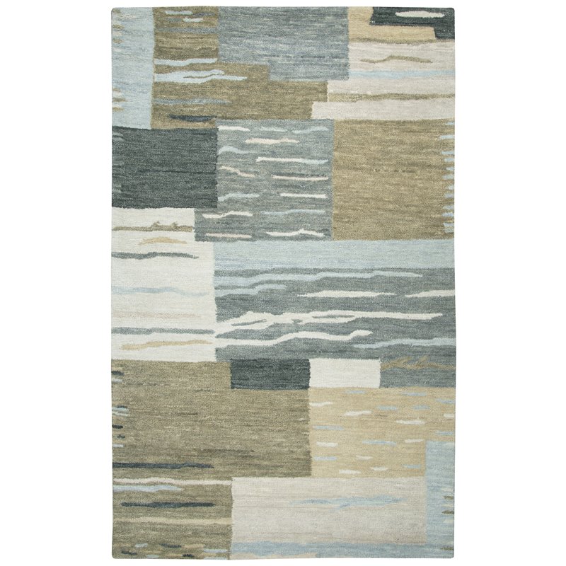 Alora Decor Napoli 9' x 12' Block Neutral/Ivory Hand-Tufted Area Rug