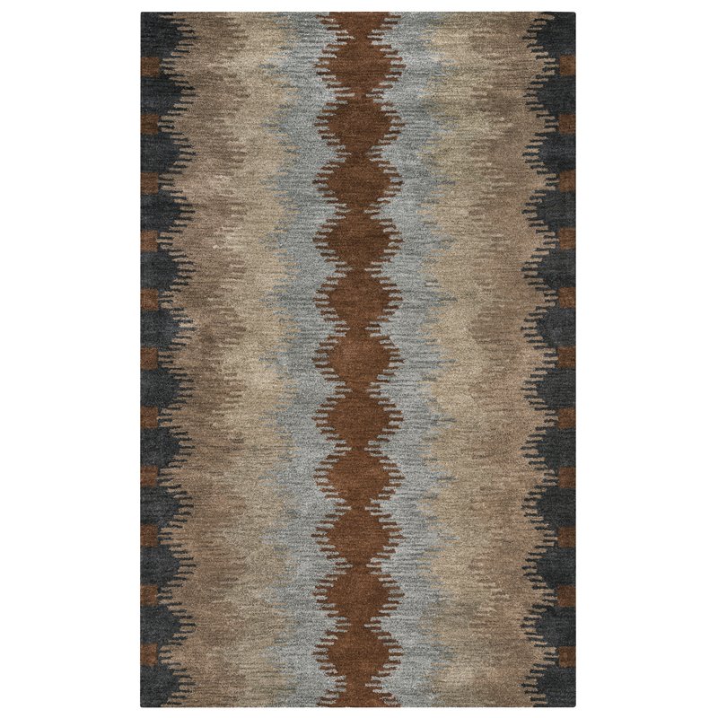 Alora Decor Pueblo 9' x 12' Tribal Multi/Gray/Rust/Khaki/Lt. Brown Area Rug