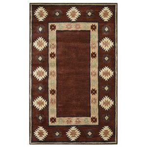 Alora Decor Ryder 10' x 14' Tribal Burgundy/Tan/Rust/Navy/Sage Hand-Tufted Rug