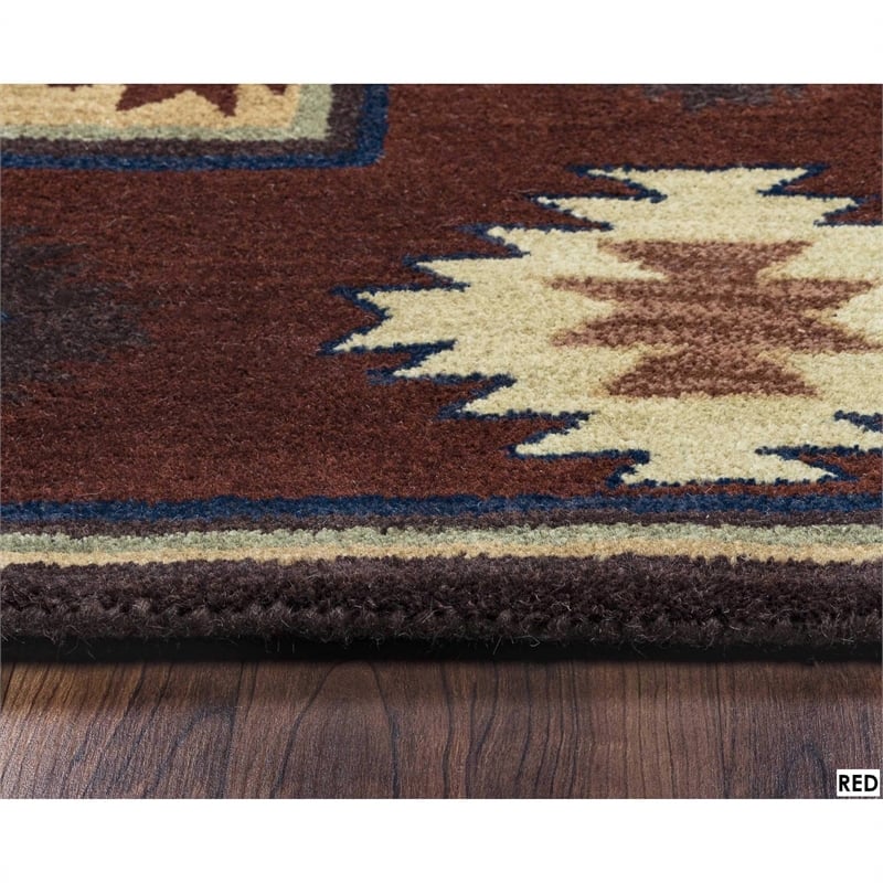 Alora Decor Ryder 9' x 12' Tribal Tan/Sage/Navy/Burgundy Hand-Tufted Area Rug
