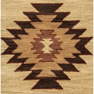 Alora Decor Ryder 12' x 15' Tribal Khaki/Brown/Burgundy/Sage Hand-Tufted Rug