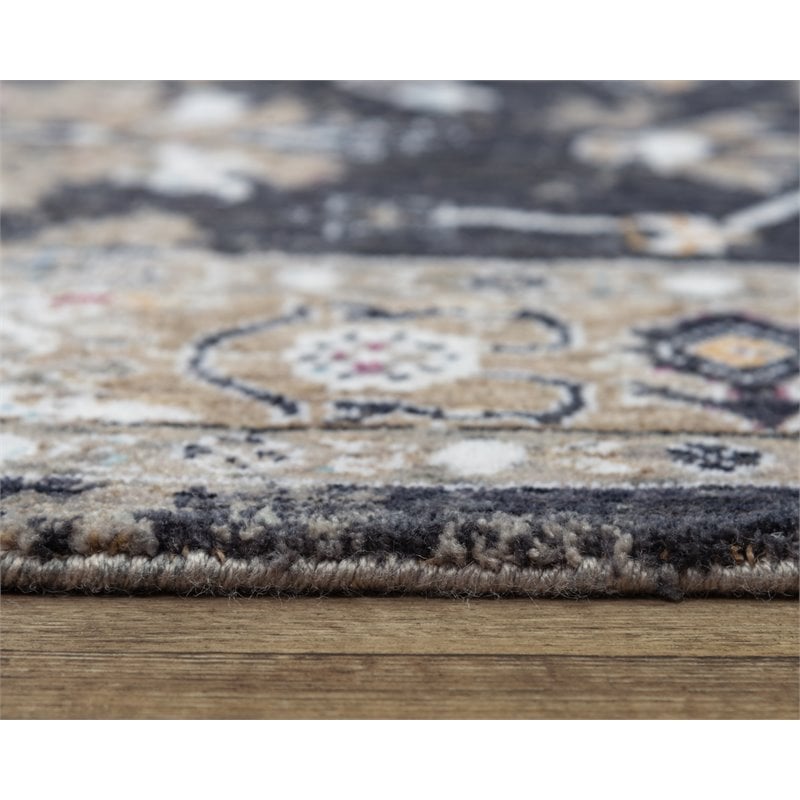 Alora Decor Sanction 10' x 13' Black/Black/Multi Color Power-Loomed Area Rug