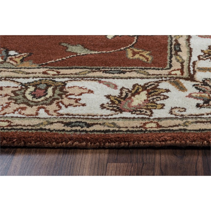 Alora Decor Sareena 9' x 12' Border Rust/Taupe/Sage/Tan/Khaki Area Rug