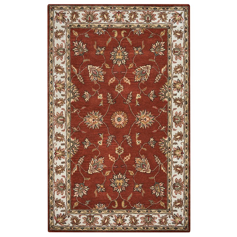 Alora Decor Sareena 9' x 12' Border Rust/Taupe/Sage/Tan/Khaki Area Rug