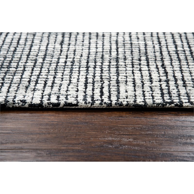 Alora Decor Storm 10' x 13' Tweed Black/Beige Hand-Tufted Area Rug