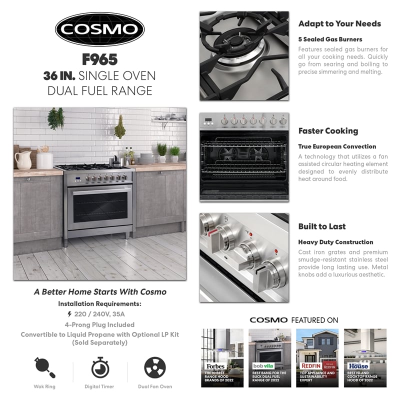 36 in. Stellar Collection 3.8 cu. ft. Dual Fuel Range in Stainless Steel