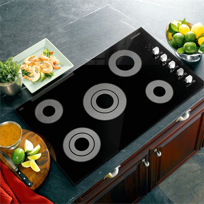 Cosmo COS-365ECC 36 in. Drop-In Electric Black Ceramic Glass Cooktop