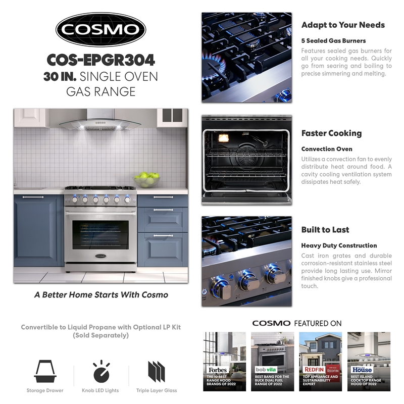 30 in. Haven Coll 4.8 cu. ft. Gas Range in Stainless Steel