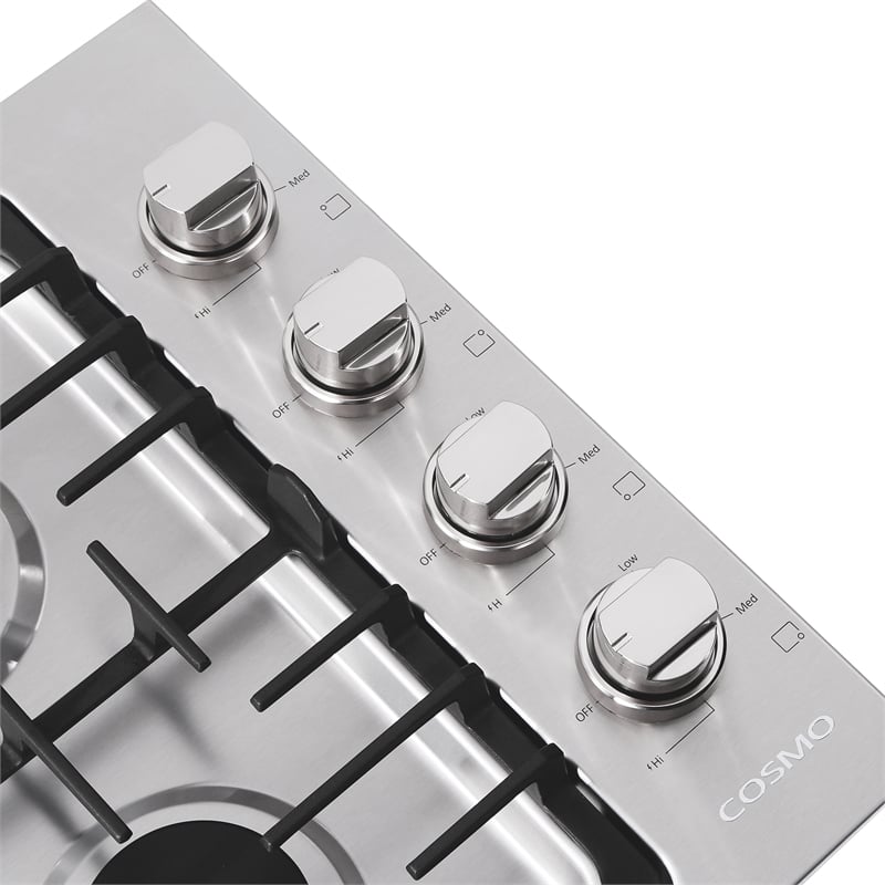 30 in. Gas Cooktop in Stainless Steel with 4 Italian Made Burners