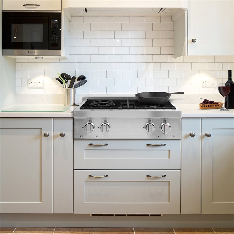 Cosmo COS-GRT304 30 in. Stainless Steel Slide-In Gas Cooktop with 4 Burners