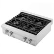 Cosmo COS-GRT304 30 in. Stainless Steel Slide-In Gas Cooktop with 4 Burners