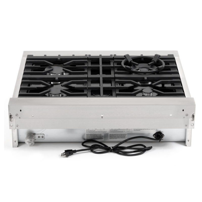 Cosmo COS-GRT304 30 in. Stainless Steel Slide-In Gas Cooktop with 4 Burners