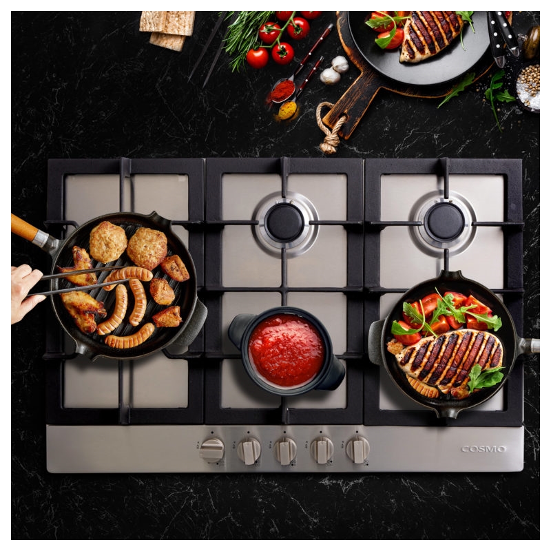 30 in. Gas Cooktop in Stainless Steel with 5 Sealed Brass Burners