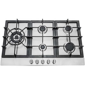 30 in. Gas Cooktop in Stainless Steel with 5 Sealed Brass Burners