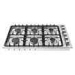 36 in. Gas Cooktop in Stainless Steel with 6 Italian Made Burners