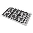 36 in. Gas Cooktop in Stainless Steel with 6 Italian Made Burners