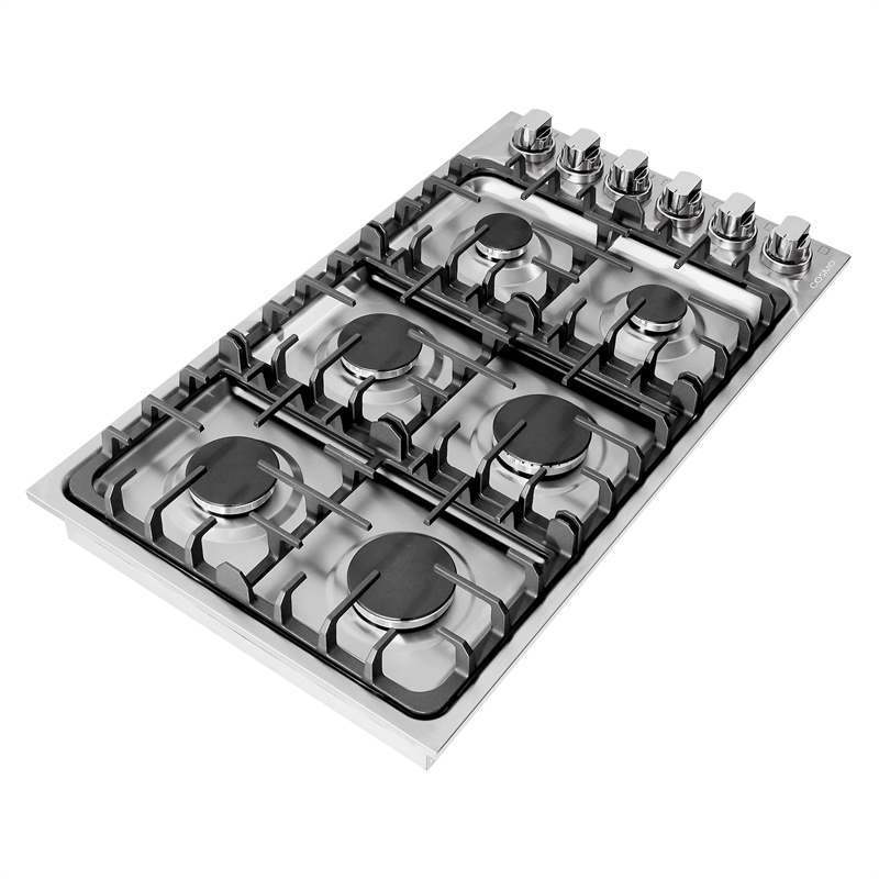 Cosmo COS-DIC366 36 in. Drop-In Stainless Steel Gas Cooktop in Silver