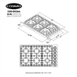 36 in. Gas Cooktop in Stainless Steel with 6 Italian Made Burners