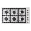 36 in. Gas Cooktop in Stainless Steel with 6 Italian Made Burners