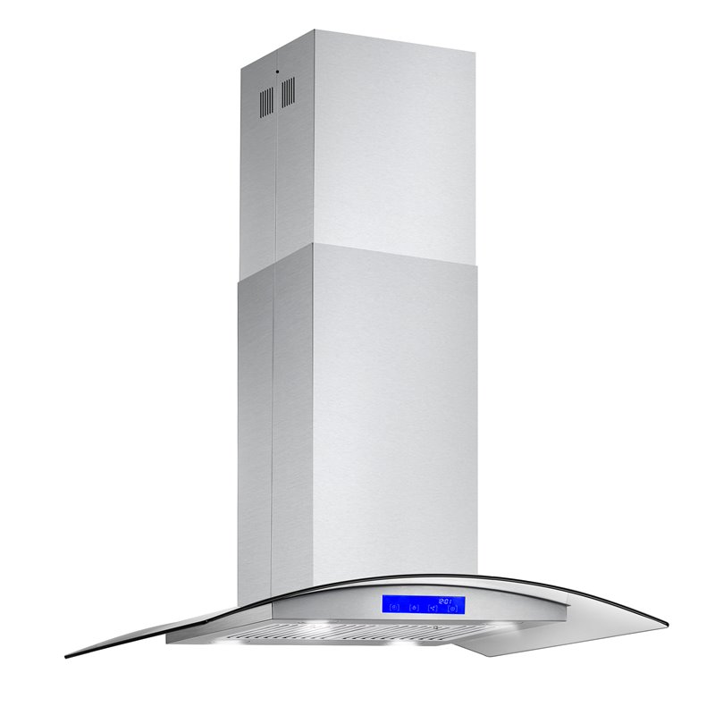 36 in. Lumin Collection Ductless Island Range Hood in Stainless Steel