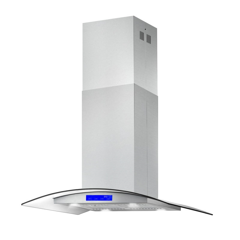 36 in. Lumin Collection Ductless Island Range Hood in Stainless Steel