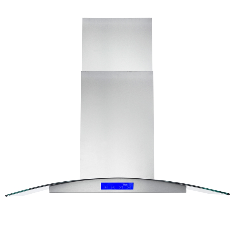 36 in. Lumin Collection Ductless Island Range Hood in Stainless Steel
