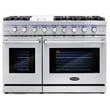 48 in. Haven Coll 7 cu. ft. Double Oven Gas Range in Stainless Steel