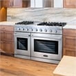 48 in. Haven Coll 7 cu. ft. Double Oven Gas Range in Stainless Steel
