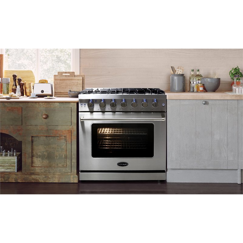 36 in. Haven Coll 6.0 cu. ft. Gas Range in Stainless Steel